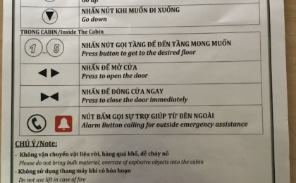 Xưởng sản xuất bảng biển chỉ dẫn – hướng dẫn sử dụng thang máy giá rẻ